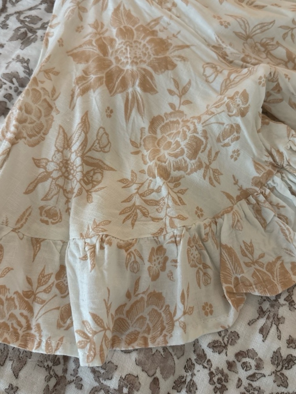 Petal & Pup Cream and Tan Floral Maxi Dress - Picture 4 of 5